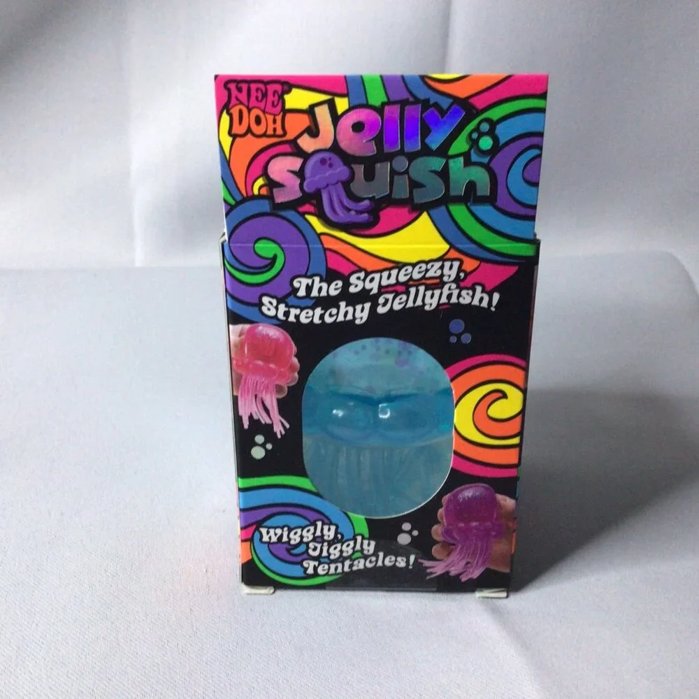 Nee Doh Blue JellySquish Sensory Squeeze Toy 3.5" Tall (1 JellySquish Per Order) - Picture 3 of 6